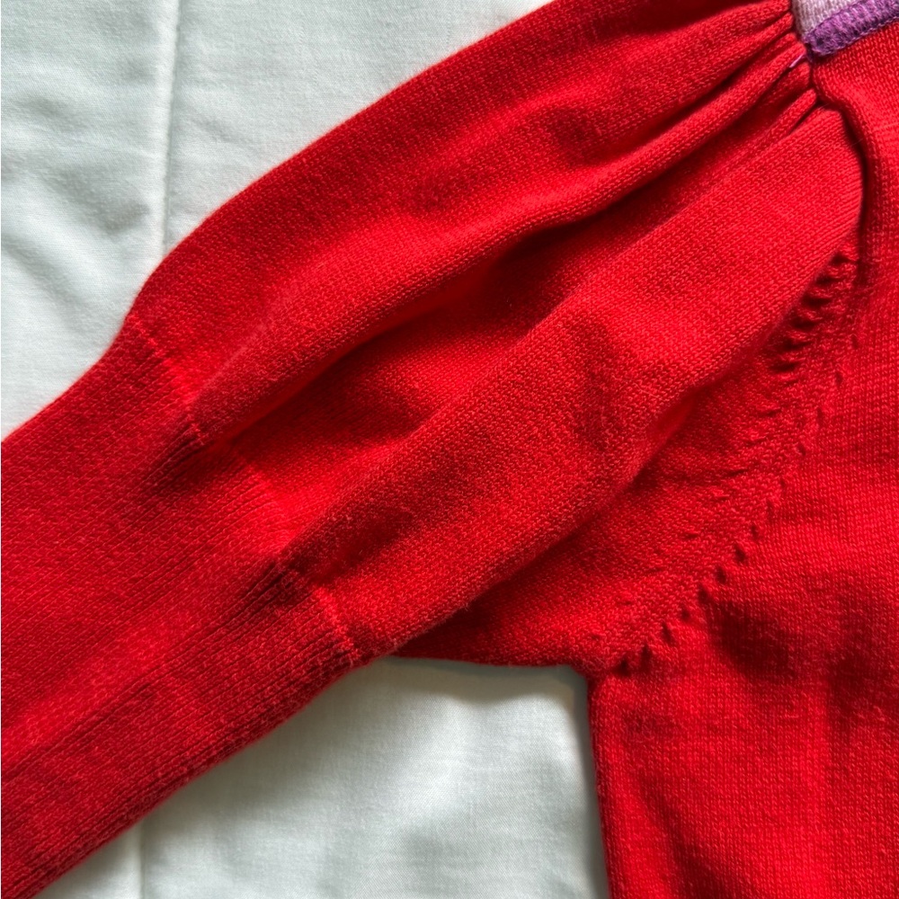 Cakewalk Girls' Red Button-Front Cardigan with Pink Trim - Picture 4 of 5